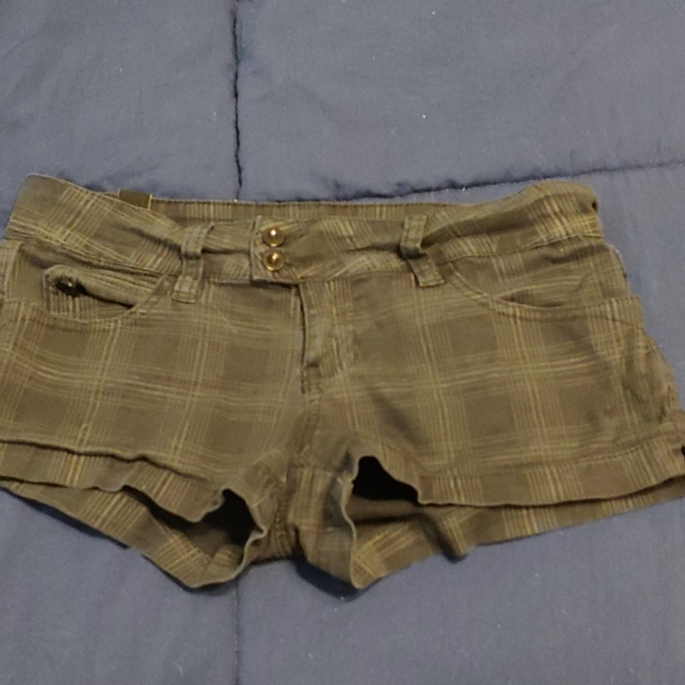 Black plaid YMI shorts